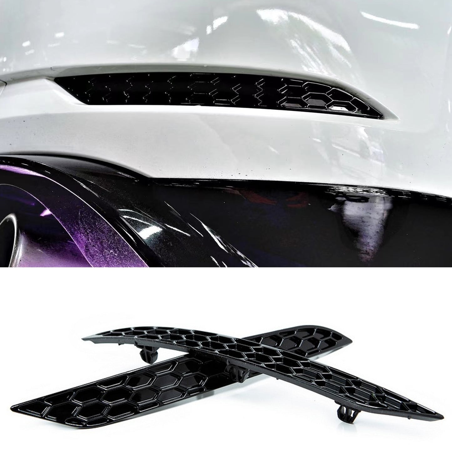 Reflector de parachoques negro de repuesto para Golf 7/7.5