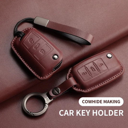 Funda de piel premium para llave de coche VW Golf 7, Golf 7.5, Tiguan y Passat