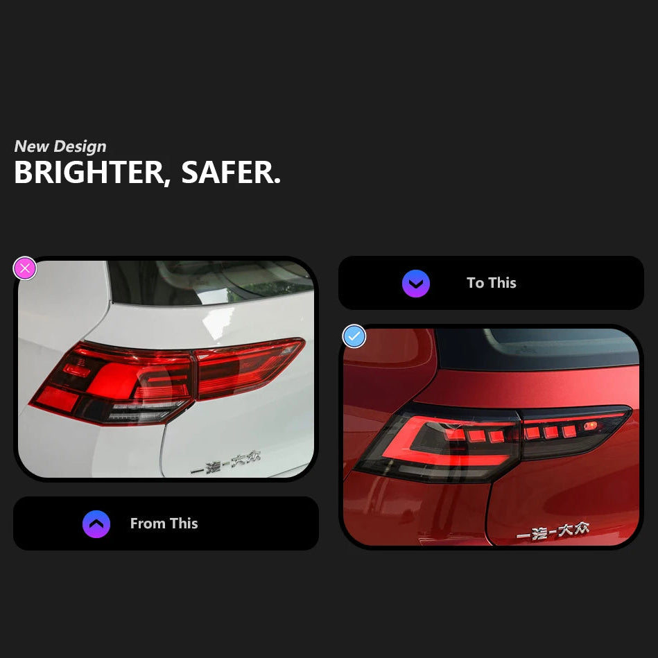 LED Tail Lights for VW Golf 8 (2020–2024) – Dynamic Sequential Rear Lamps