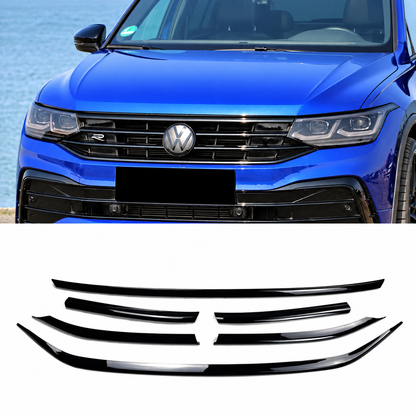 Moldura de parrilla de parachoques delantero en negro brillante | VW Tiguan MK2 R-Line 2021–2023