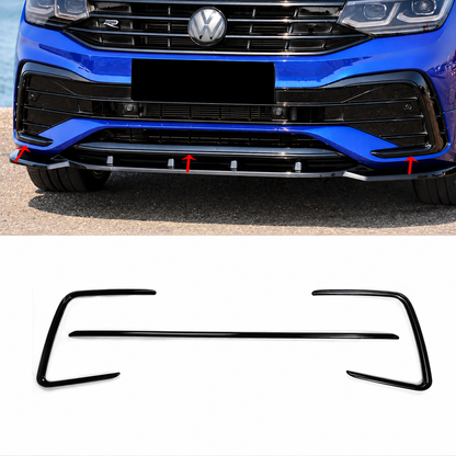 Moldura de parrilla de parachoques delantero en negro brillante | VW Tiguan MK2 R-Line 2021–2023