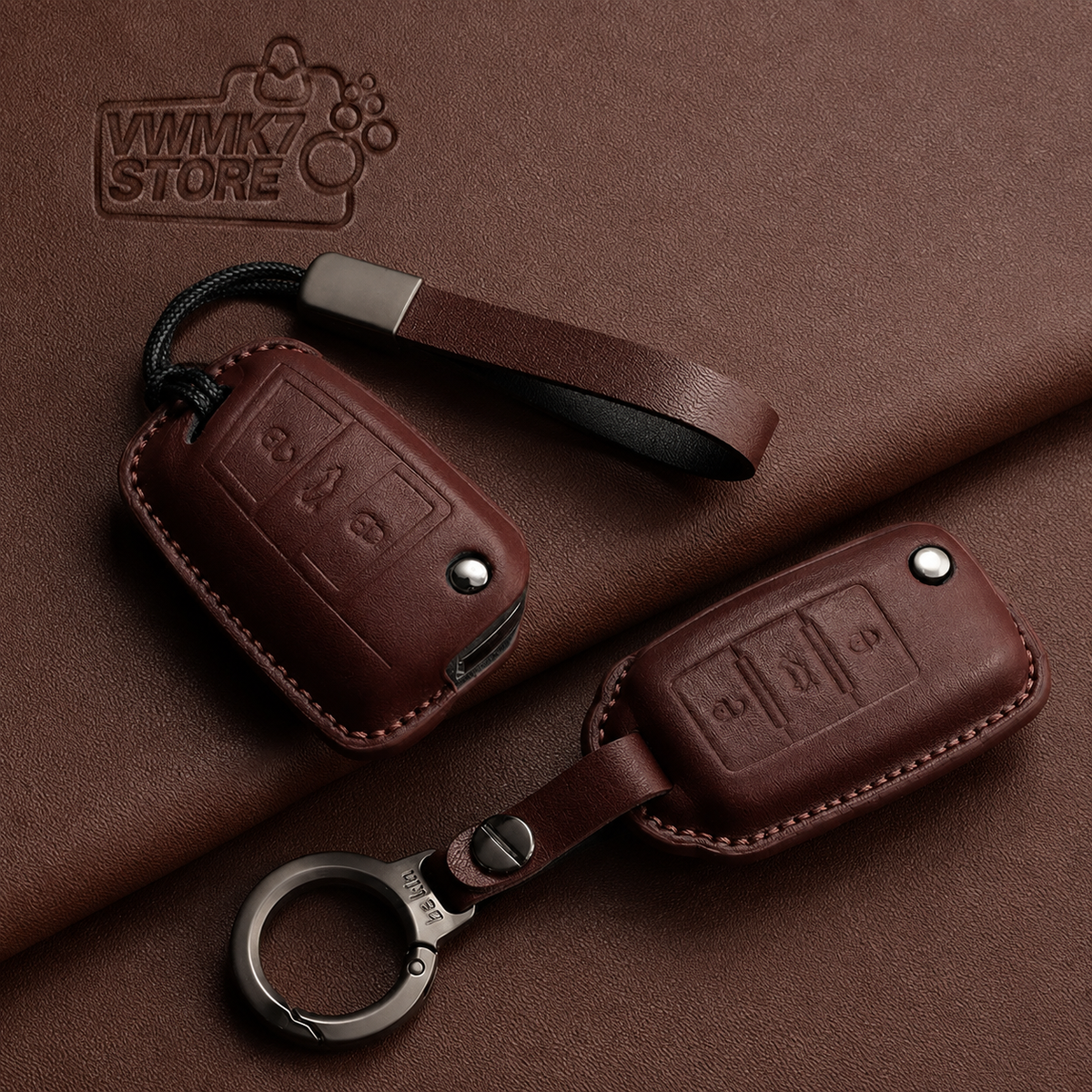 Funda de piel premium para llave de coche VW Golf 7, Golf 7.5, Tiguan y Passat