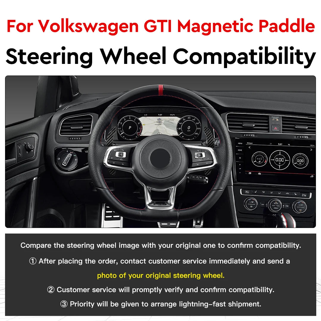 Magnetic Carbon Fiber Paddle Shifters For VW GTI | R | R-Line (2013–2020)