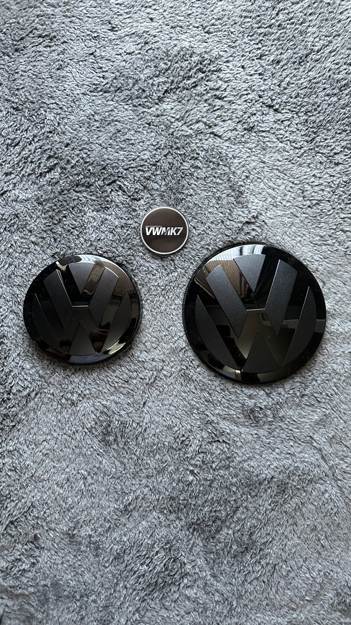 Black Front & Rear Emblem Set VW | Golf,Polo,T-roc,Tiguan