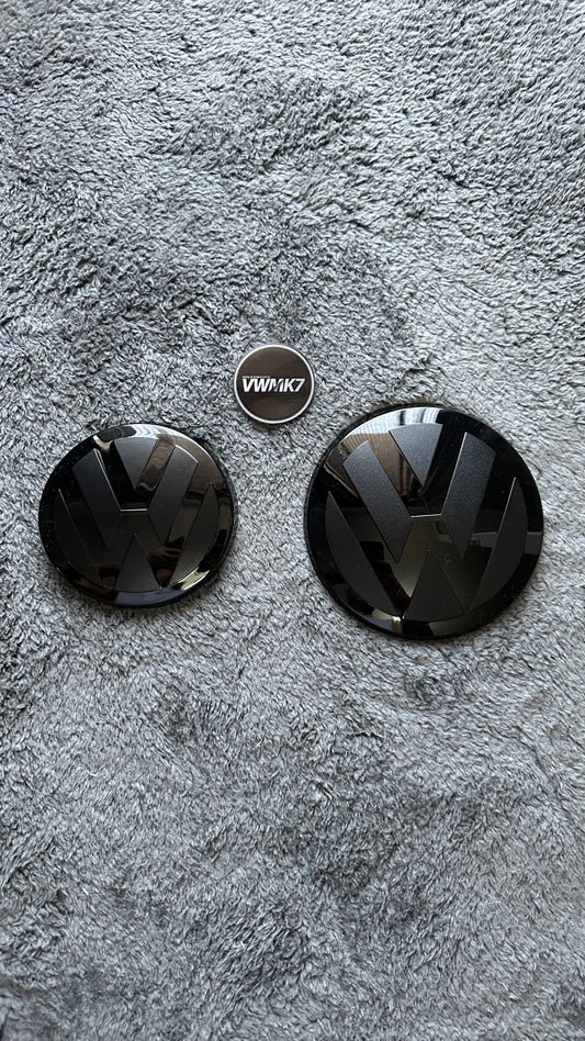 Black Front & Rear Emblem Set VW
