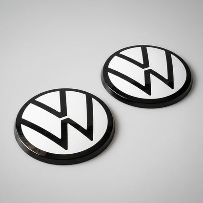 White Front & Rear Badge Set VW