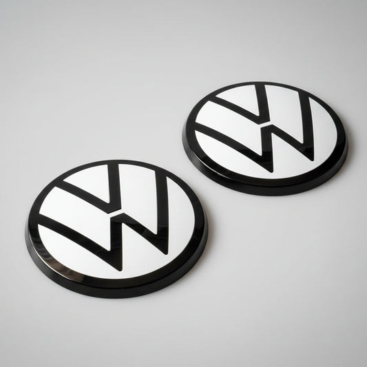White Front & Rear Badge Set VW