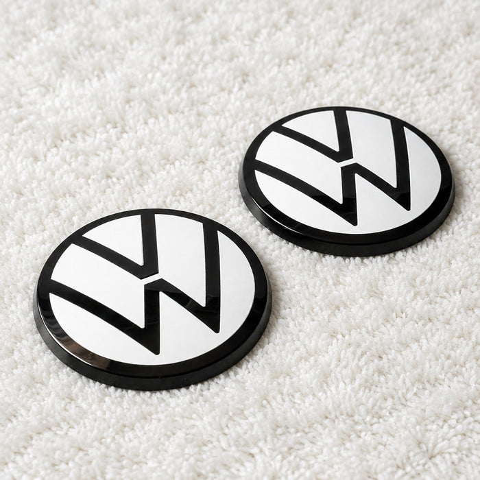 Weißes Emblem-Set für vorne & hinten | Golf, Polo, T-Roc, Tiguan