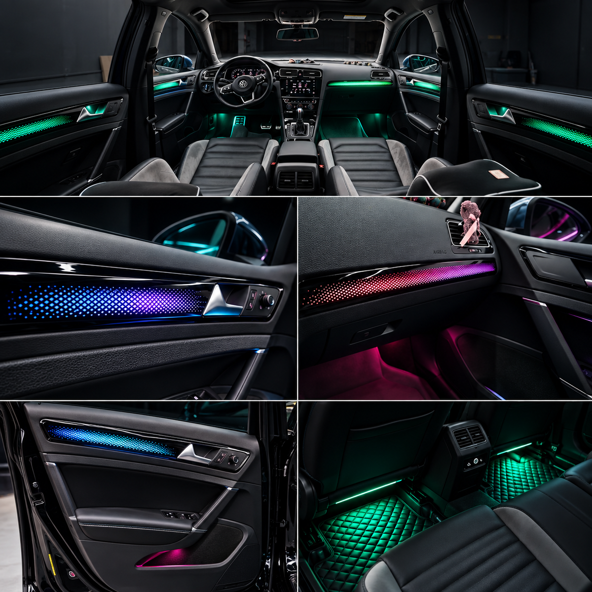 21-Piece Ambient Lighting Kit | Golf 7 / 7.5 2014–2021, 64-Color Interior Lighting