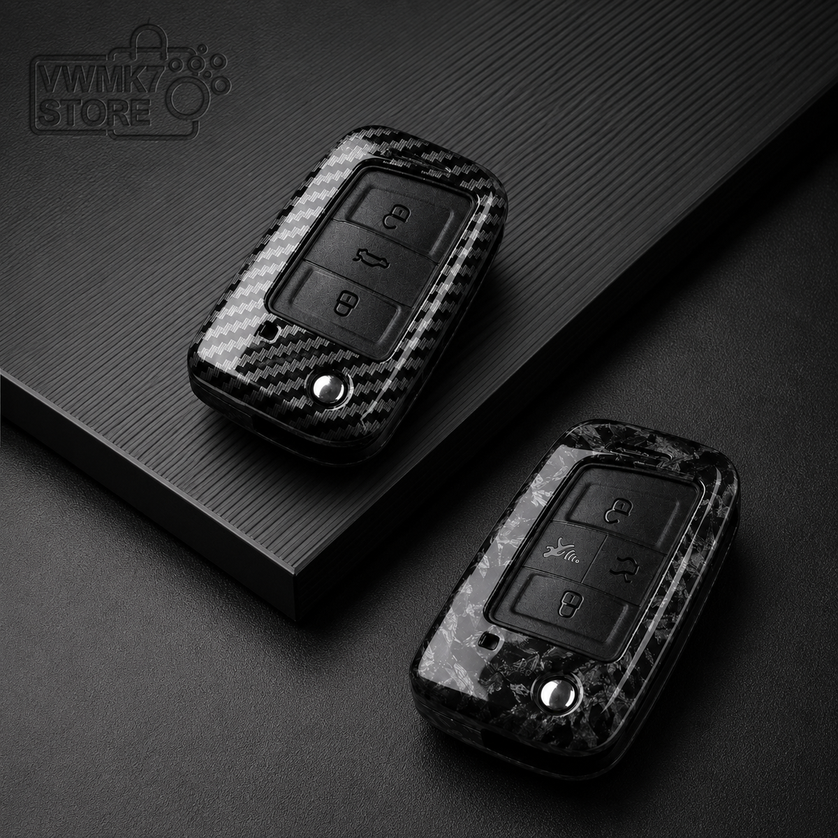 Funda de fibra de carbono para llave de VW Golf 7, Tiguan, MK2 y SEAT