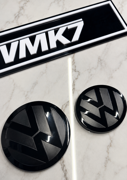 Black Front & Rear Emblem Set VW | Golf,Polo,T-roc,Tiguan