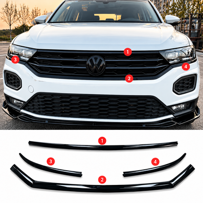 Kühlergrill-Zierleisten-Set in Glanzschwarz | VW T-Roc 2018–2022