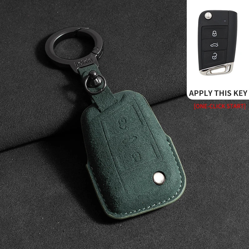 Premium Suede Key Case & Key Holder for VW Golf 7, Golf 8, Tiguan & More