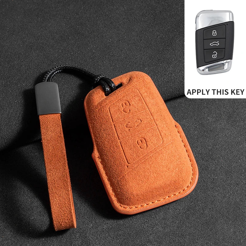 Premium Suede Key Case & Key Holder for VW Golf 7, Golf 8, Tiguan & More