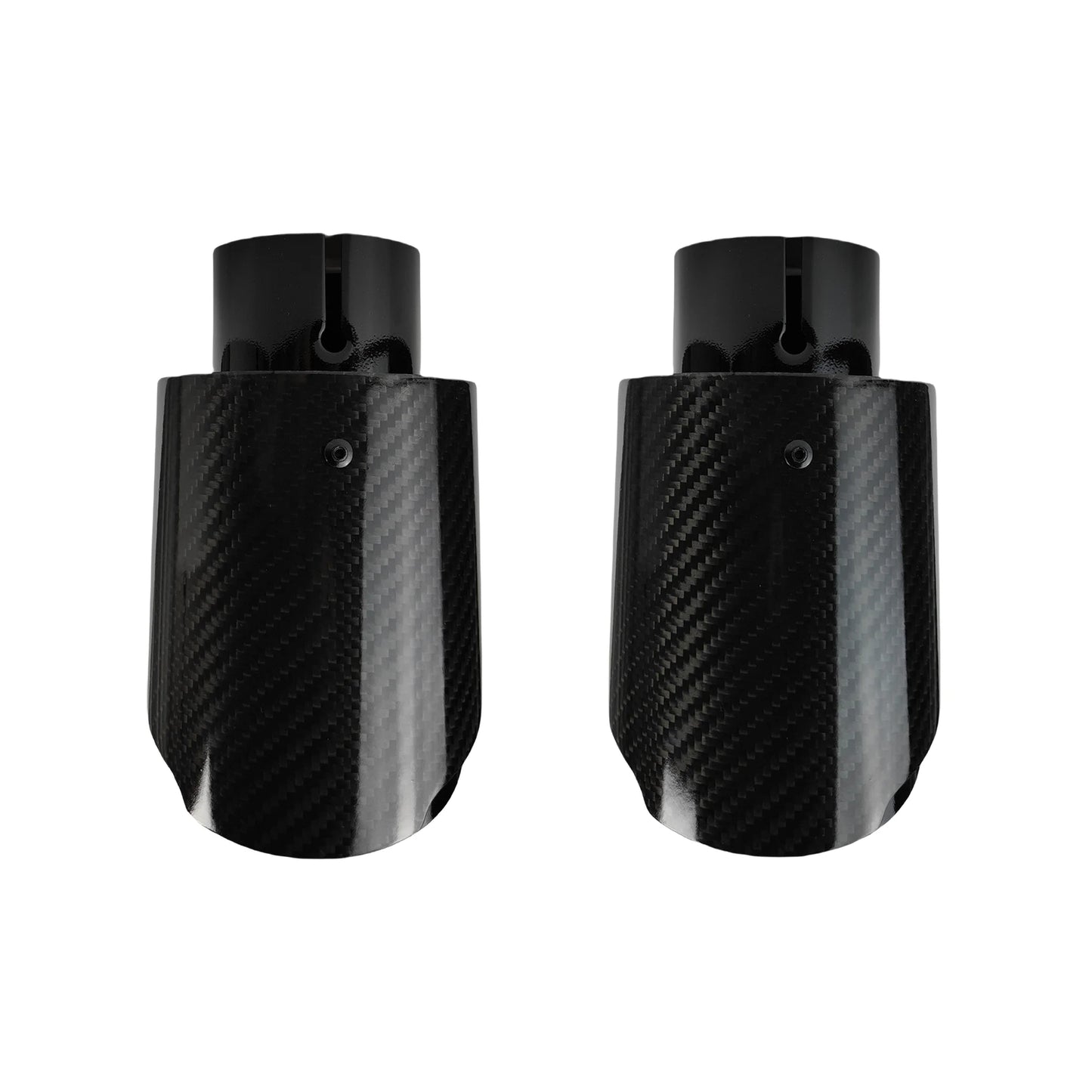 Universal Carbon Fiber Exhaust Tip | Gloss Black Stainless Steel