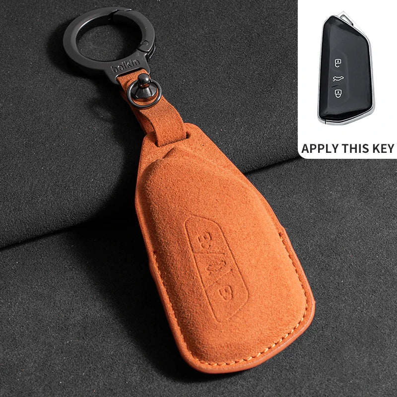 Premium Suede Key Case & Key Holder for VW Golf 7, Golf 8, Tiguan & More