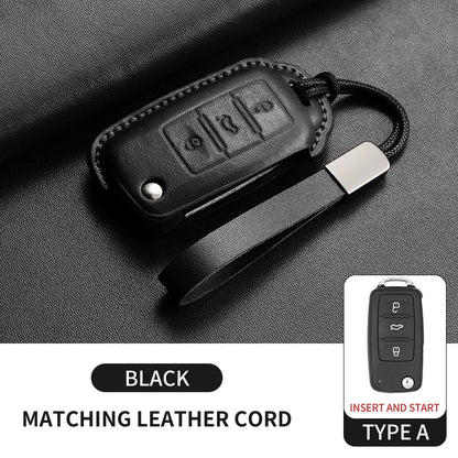 Premium Leather Car Key Case for VW Golf 7, Golf 7.5, Tiguan & Passat