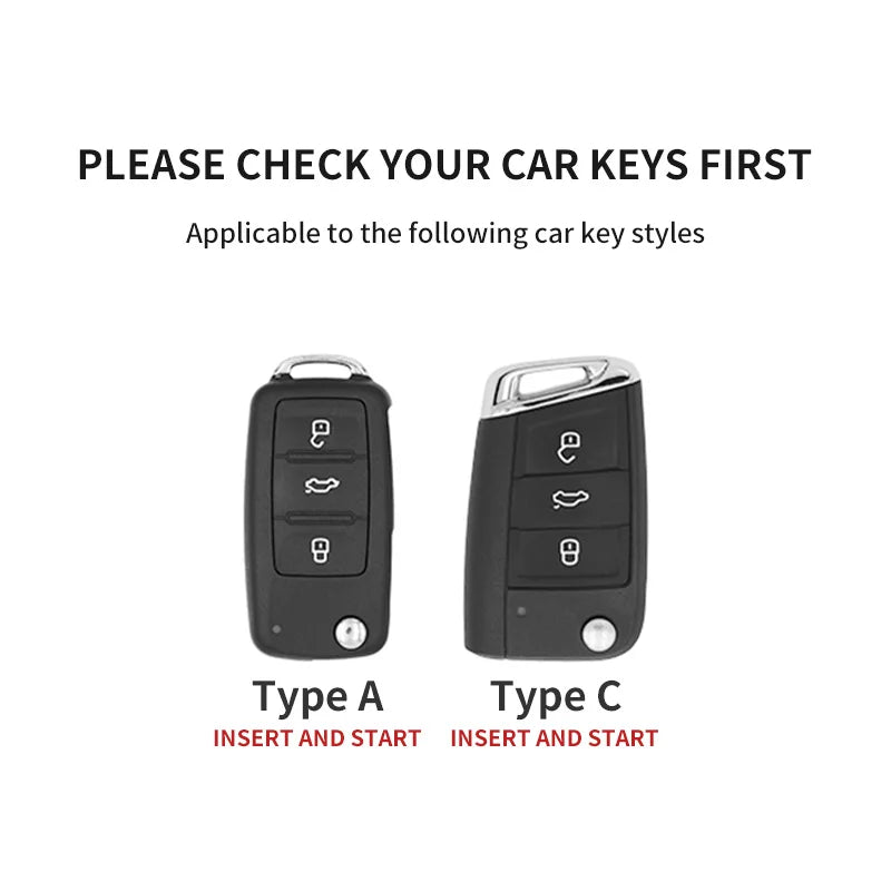 Premium Leather Car Key Case for VW Golf 7, Golf 7.5, Tiguan & Passat