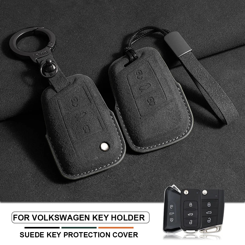 Premium Suede Key Case & Key Holder for VW Golf 7, Golf 8, Tiguan & More