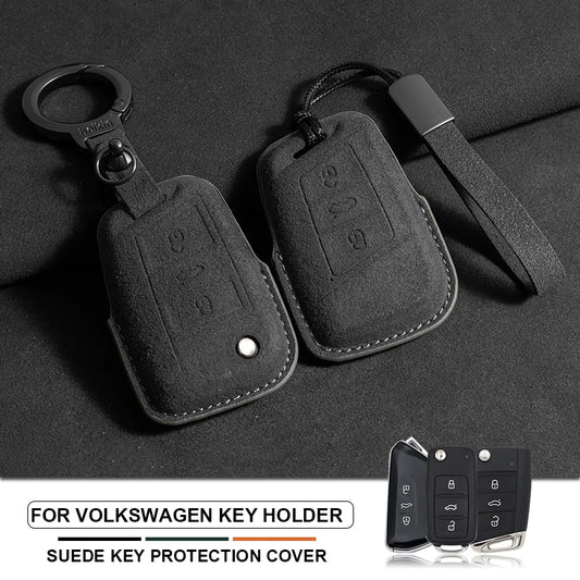 Premium Suede Key Case & Key Holder for VW Golf 7, Golf 8, Tiguan & More