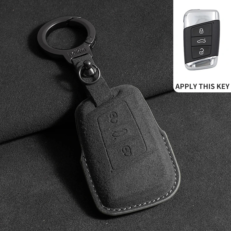 Premium Suede Key Case & Key Holder for VW Golf 7, Golf 8, Tiguan & More
