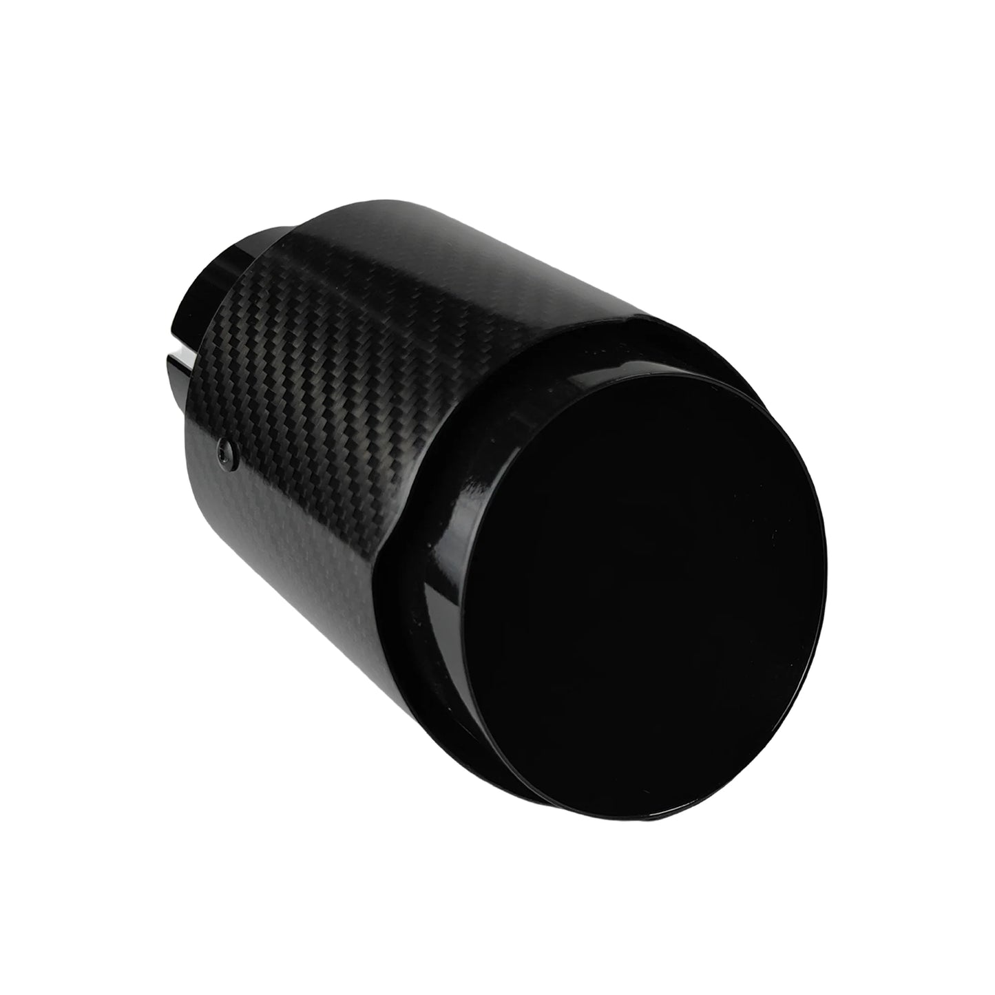 Universal Carbon Fiber Exhaust Tip | Gloss Black Stainless Steel