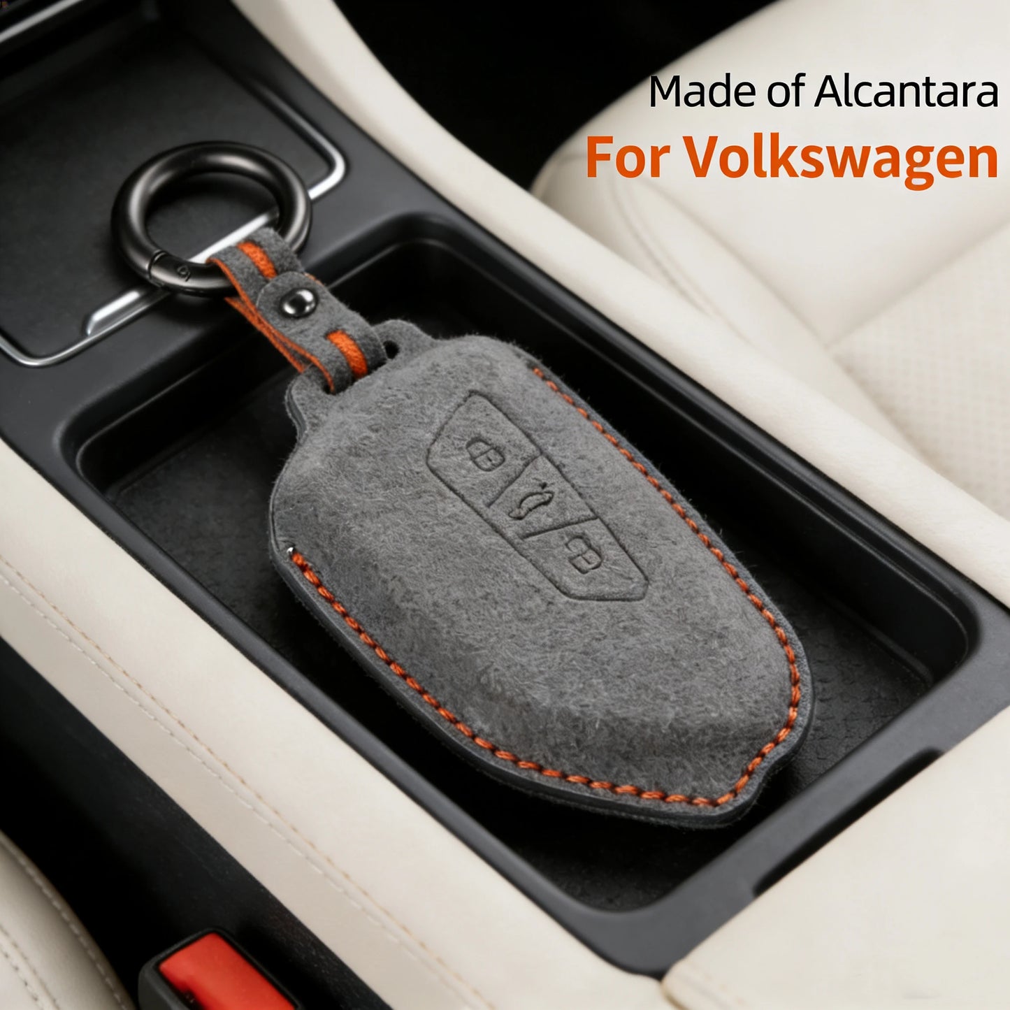Premium Suede Key Case for VW Golf 8, Touareg, ID.3, ID.4 & More