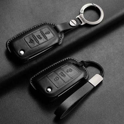 Premium Leather Car Key Case for VW Golf 7, Golf 7.5, Tiguan & Passat