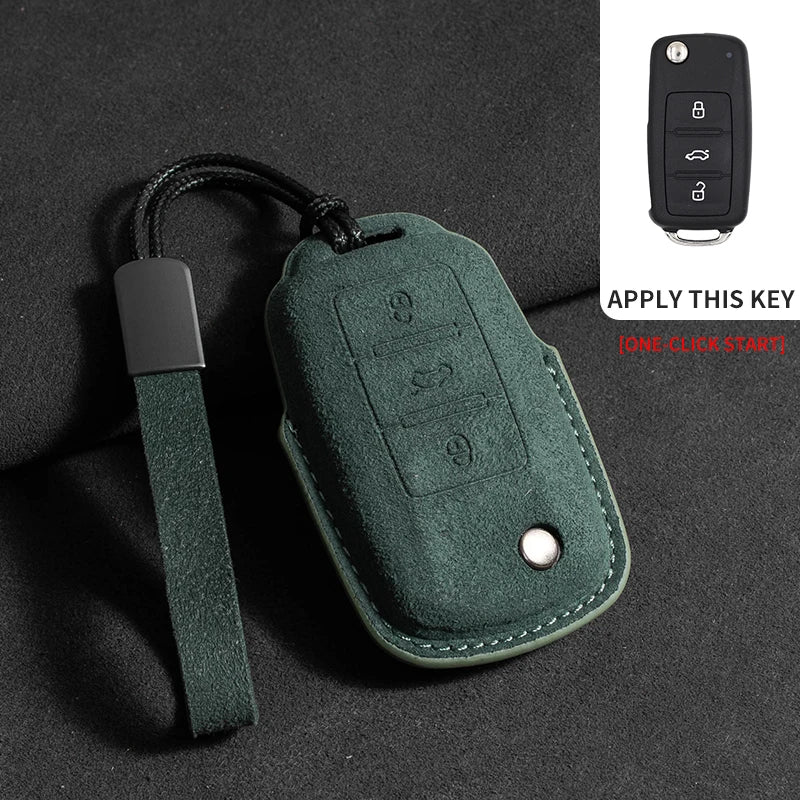 Premium Suede Key Case & Key Holder for VW Golf 7, Golf 8, Tiguan & More