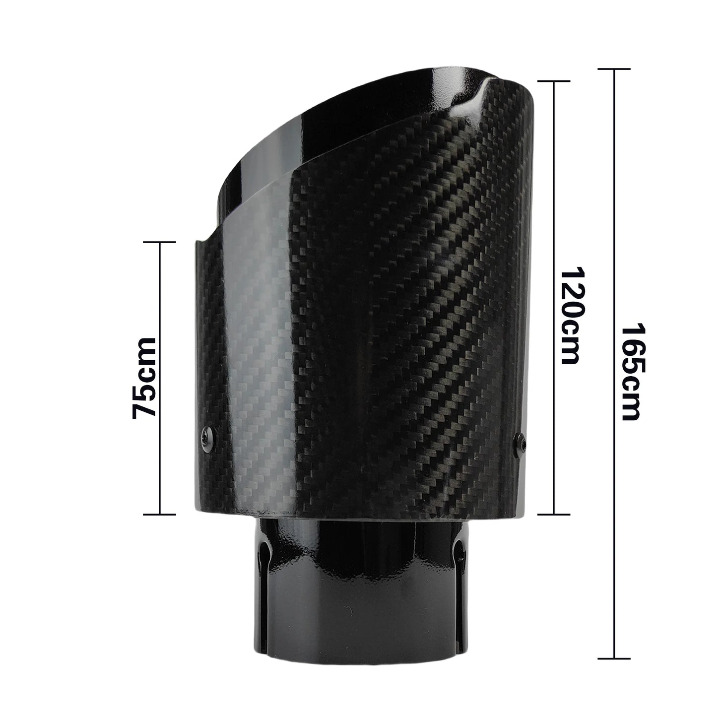 Universal Carbon Fiber Exhaust Tip | Gloss Black Stainless Steel