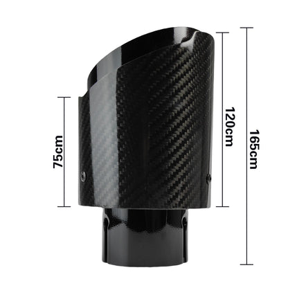 Universal Carbon Fiber Exhaust Tip | Gloss Black Stainless Steel