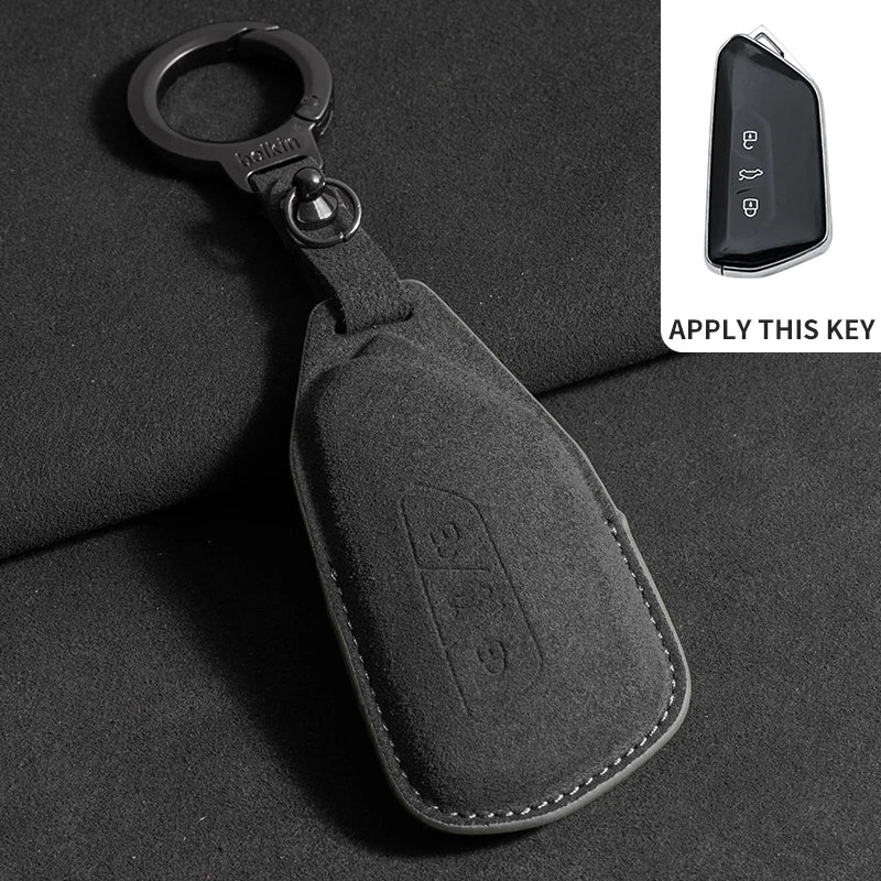 Premium Suede Key Case & Key Holder for VW Golf 7, Golf 8, Tiguan & More