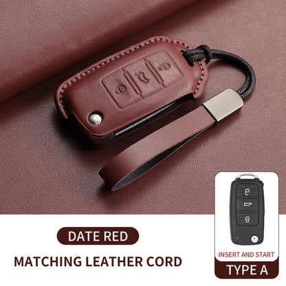 Premium Leather Car Key Case for VW Golf 7, Golf 7.5, Tiguan & Passat
