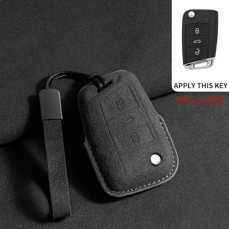 Premium Suede Key Case & Key Holder for VW Golf 7, Golf 8, Tiguan & More