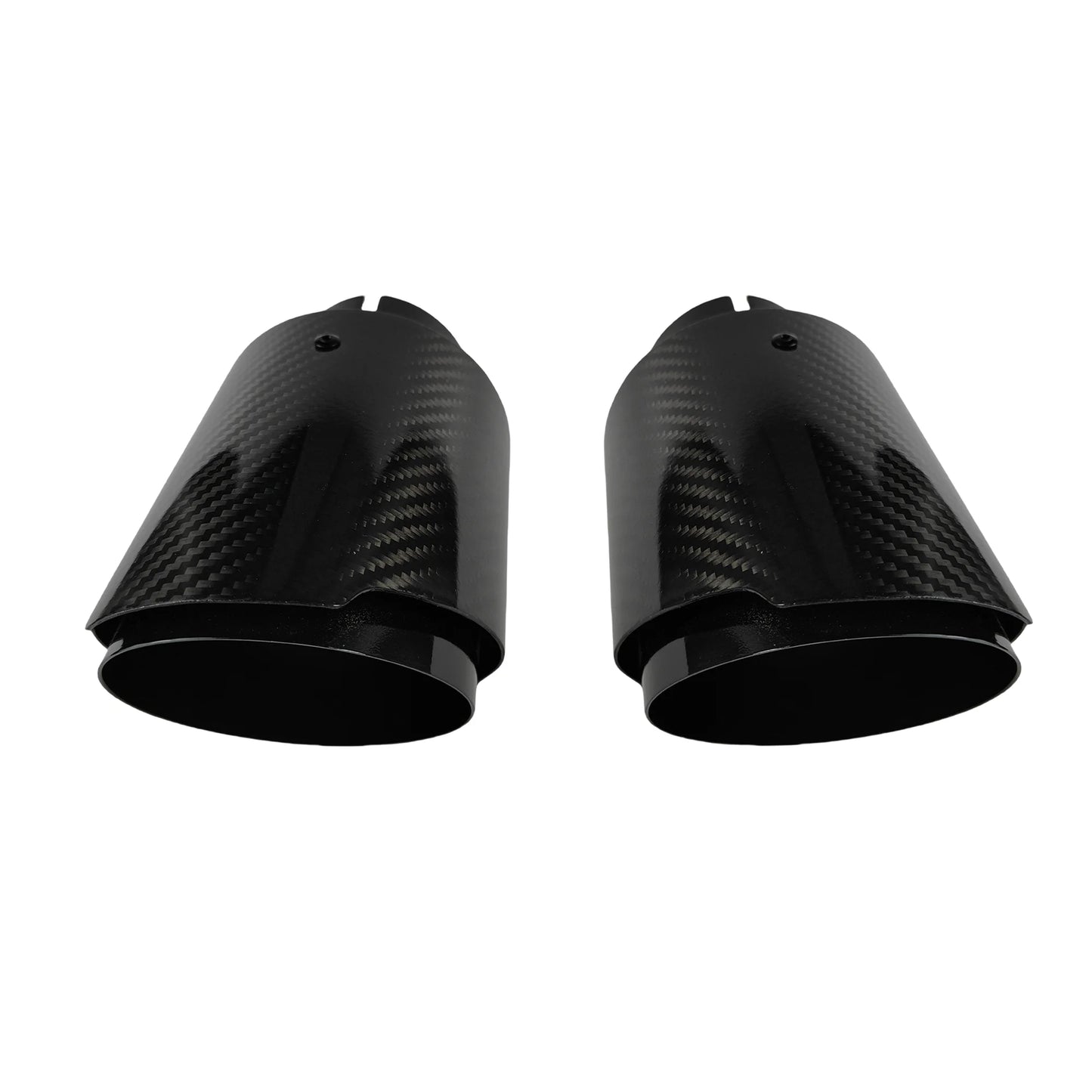 Universal Carbon Fiber Exhaust Tip | Gloss Black Stainless Steel