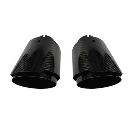 Universal Carbon Fiber Exhaust Tip | Gloss Black Stainless Steel