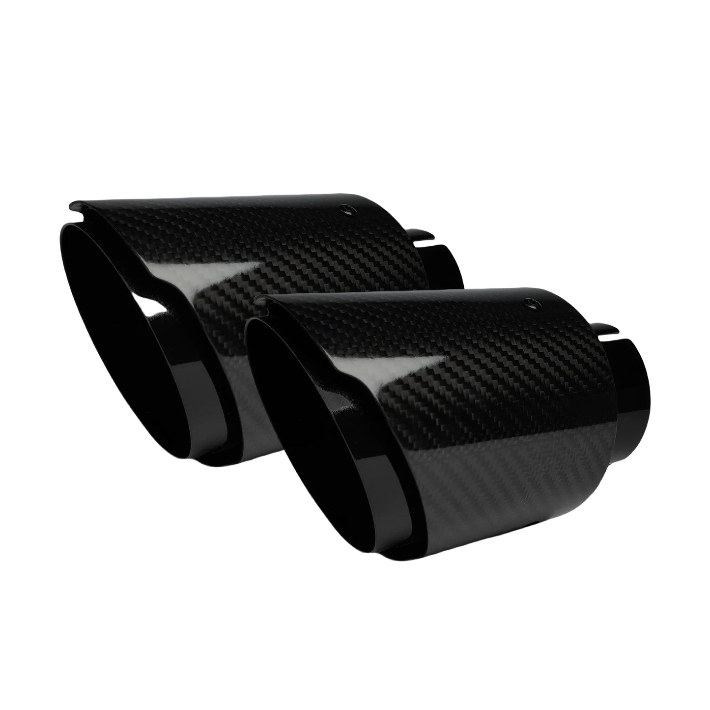 Universal Carbon Fiber Exhaust Tip | Gloss Black Stainless Steel