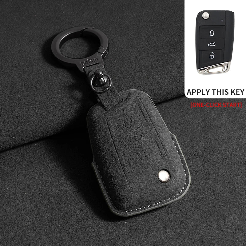 Premium Suede Key Case & Key Holder for VW Golf 7, Golf 8, Tiguan & More