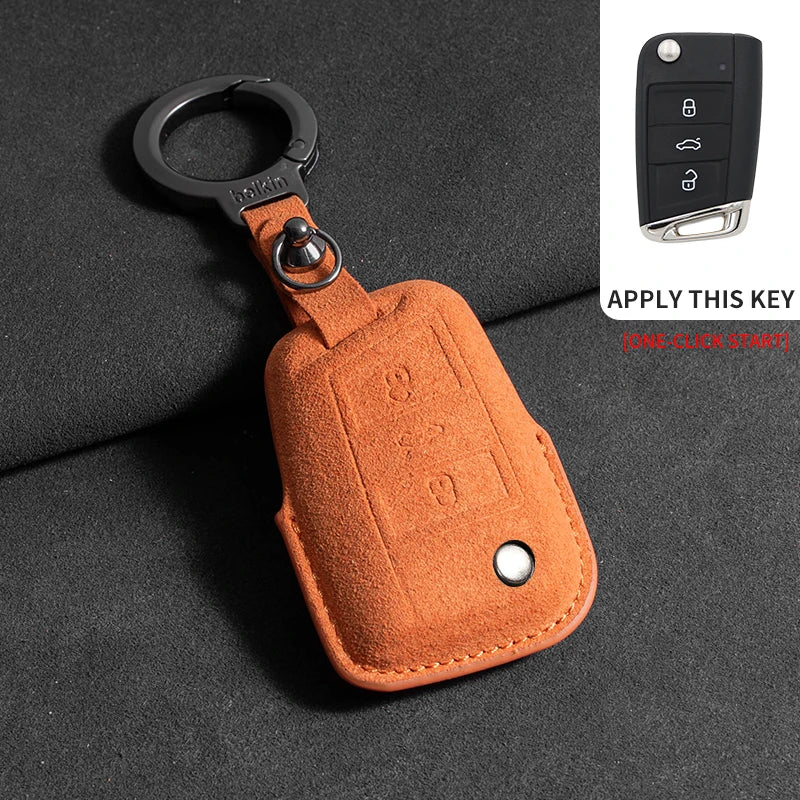 Premium Suede Key Case & Key Holder for VW Golf 7, Golf 8, Tiguan & More