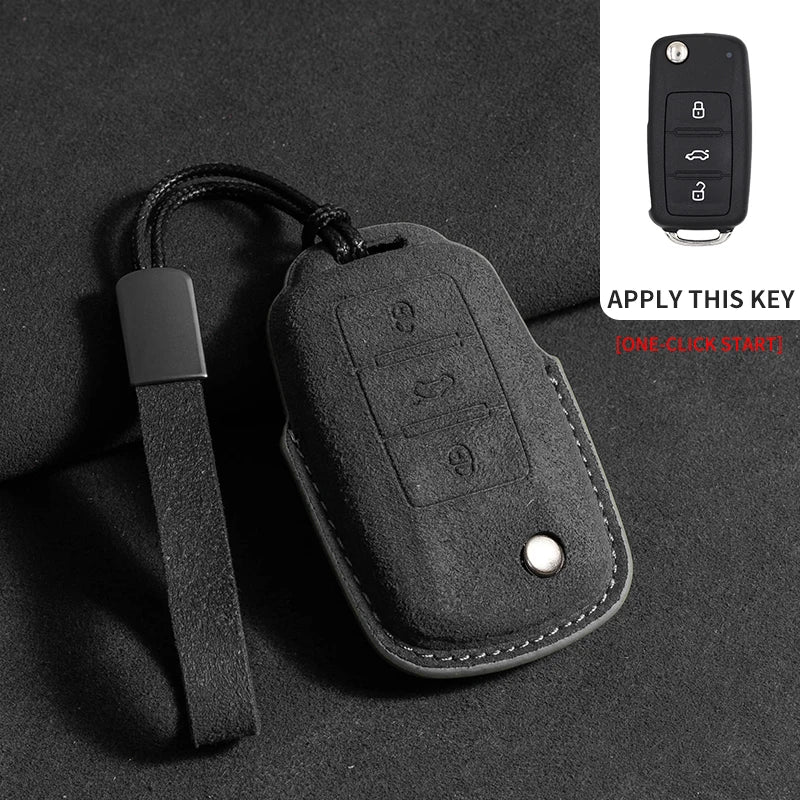 Premium Suede Key Case & Key Holder for VW Golf 7, Golf 8, Tiguan & More