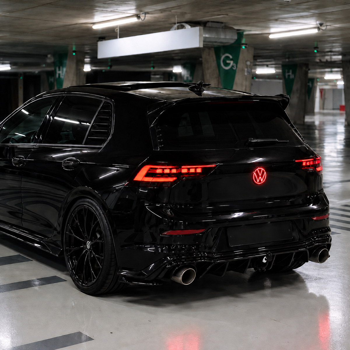 Rear Illuminated LED Emblem VW Golf 8