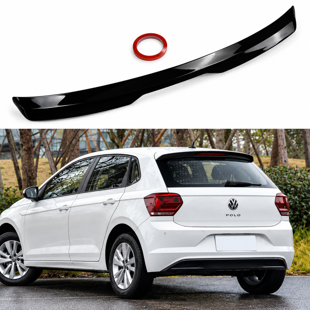Alerón de techo trasero en negro brillante | VW Polo MK5 6R/6C y MK6 AW