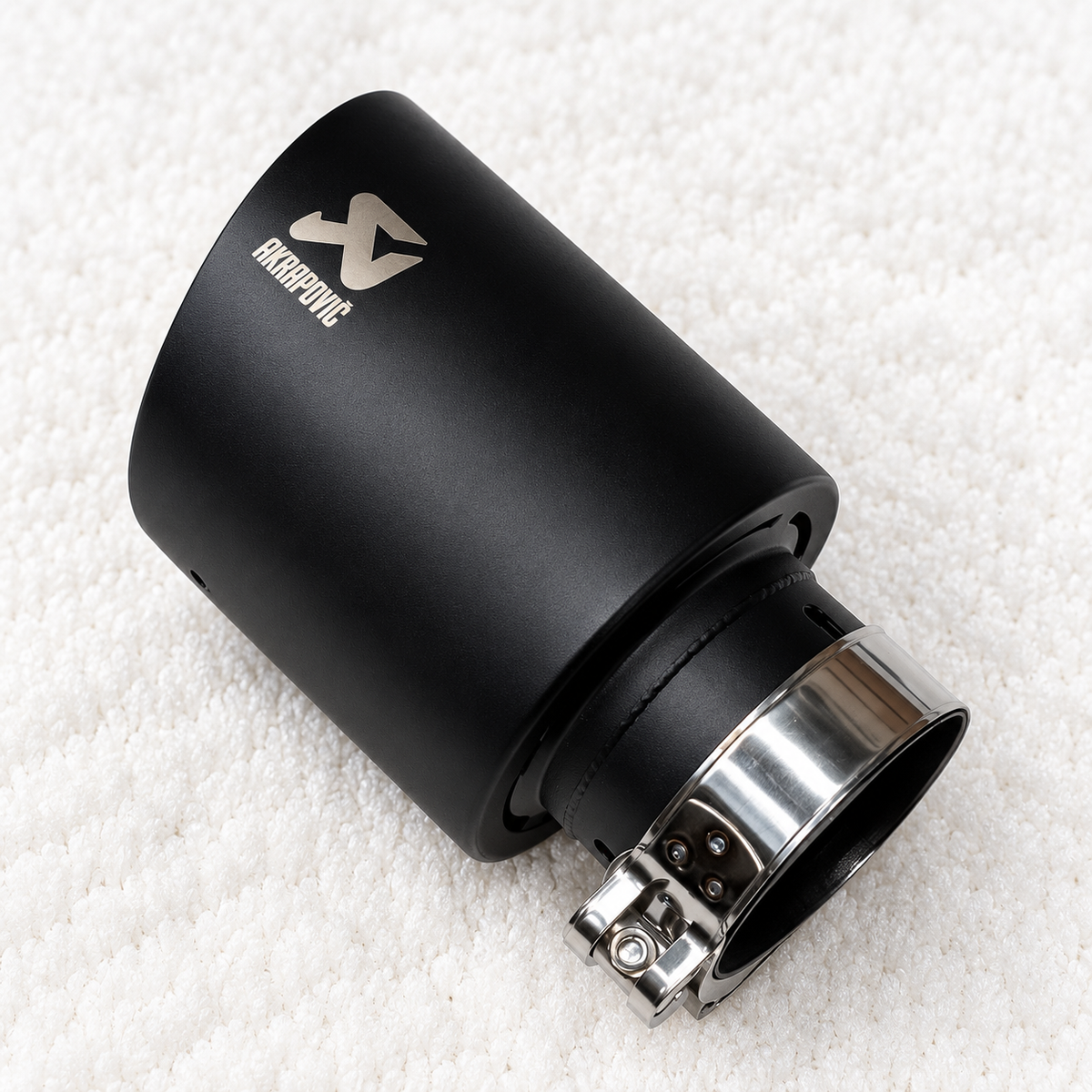 Punta de escape estilo Akrapovic | Acero inoxidable negro mate