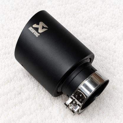 Punta de escape estilo Akrapovic | Acero inoxidable negro mate