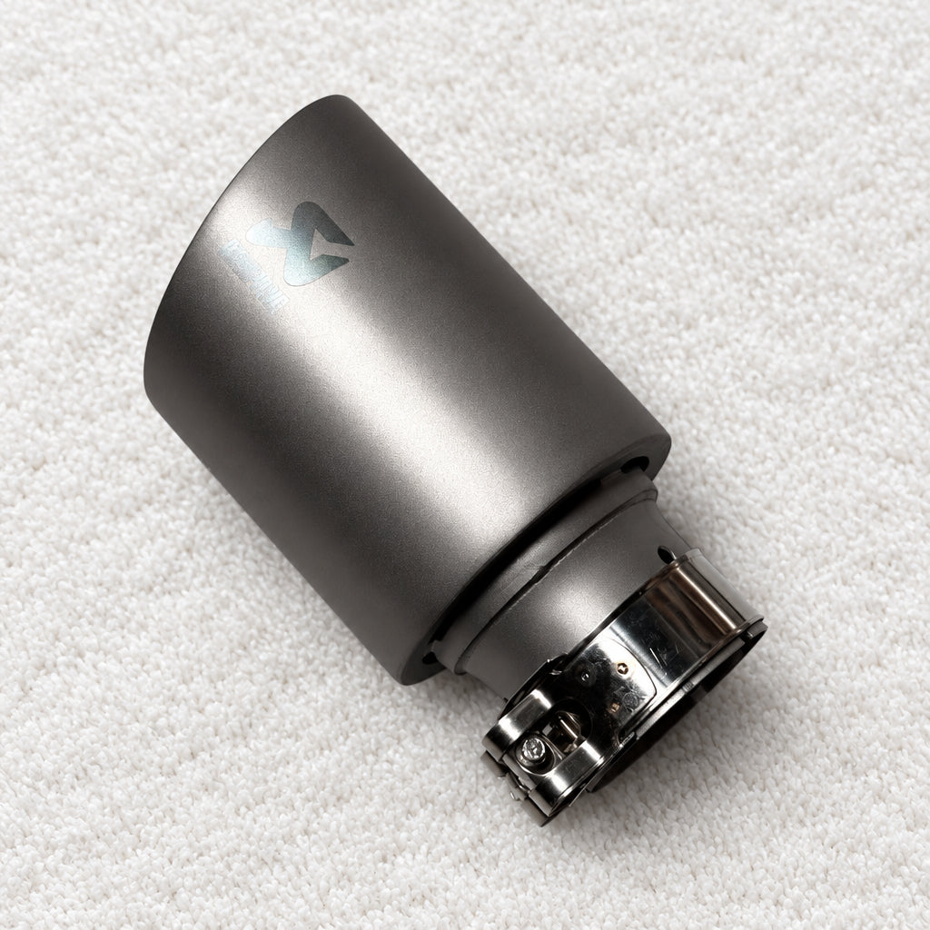 Punta de escape estilo Akrapovic | Acero inoxidable gris mate