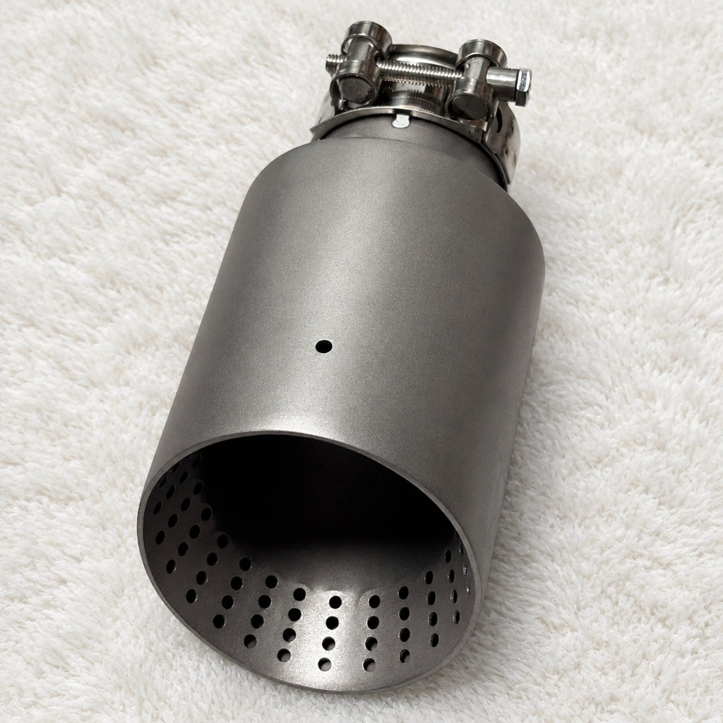 Punta de escape estilo Akrapovic | Acero inoxidable gris mate